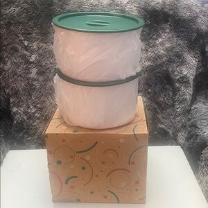 NIB Tupperware one touch Green and White Containers